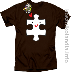 Puzzle love No2 - koszulka męska - brązowa