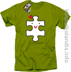 Puzzle love No2 - koszulka męska - kiwi