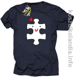 Puzzle love No2 - koszulka męska - granatowa