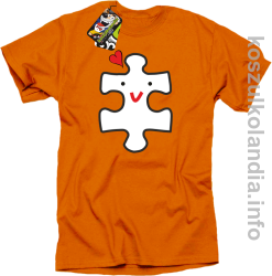 Puzzle love No2 - koszulka męska - pomarańczowa