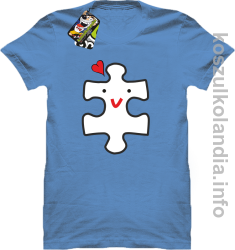 Puzzle love No2 - koszulka męska - błękitna