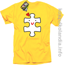 Puzzle love No2 - koszulka męska - żółta