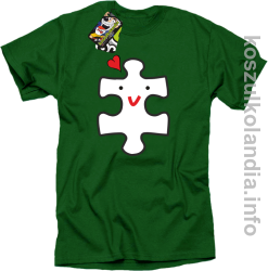 Puzzle love No2 - koszulka męska - zielona