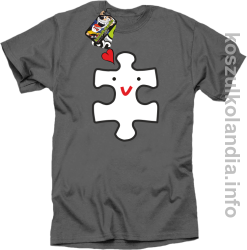 Puzzle love No2 - koszulka męska - szara