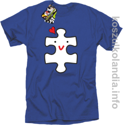 Puzzle love No2 - koszulka męska - niebieska