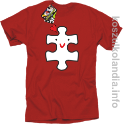 Puzzle love No2 - koszulka męska - czerwona