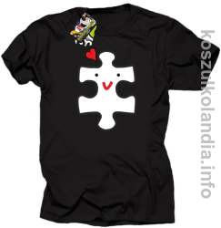 Puzzle love No2 - koszulka męska - czarna