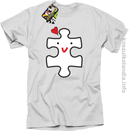 Puzzle love No2 - koszulka męska - biała