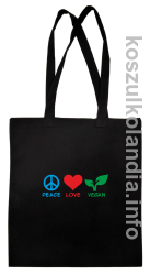 Peace Love Vegan - Torba EKO czarna 