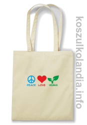 Peace Love Vegan - Torba EKO beżowa 