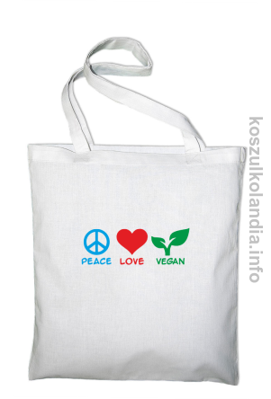 Peace Love Vegan - Torba EKO biała 