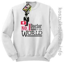 No.1 Doctor in the world - bluza bez kaptura -biała