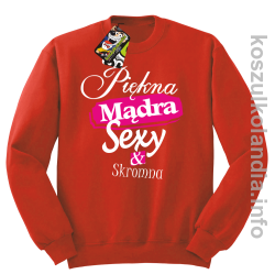 Piękna Mądra Sexy & Skromna - Bluza standard bez kaptura czerwona 