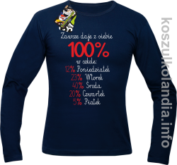 zawsze daję z siebie 100_ w szkole - Longsleeve męski - granatowy