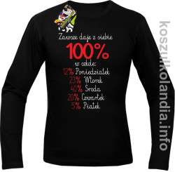 zawsze daję z siebie 100_ w szkole - Longsleeve męski - czarny