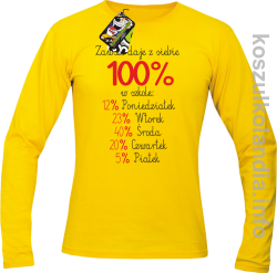 zawsze daję z siebie 100_ w szkole - Longsleeve męski - żółty