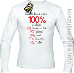 zawsze daję z siebie 100_ w szkole - Longsleeve męski - biały