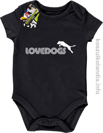 LoveDogs - Body dziecięce czarne 