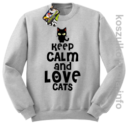 Keep Calm and Love Cats Black Filo - Bluza męska standard bez kaptura melanż 