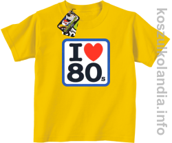I love 80 - koszulka dziecięca - żółta