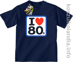 I love 80 - koszulka dziecięca - granatowa