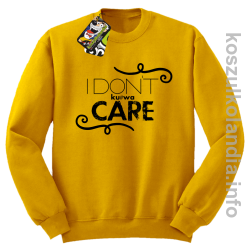 I Don`t kurwa Care - Bluza męska standard bez kaptura żółta 