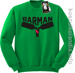Bluza barmańska -  z nadrukiem bez kaptura zielona