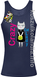 Crazy CAT Lady - Top damski granat