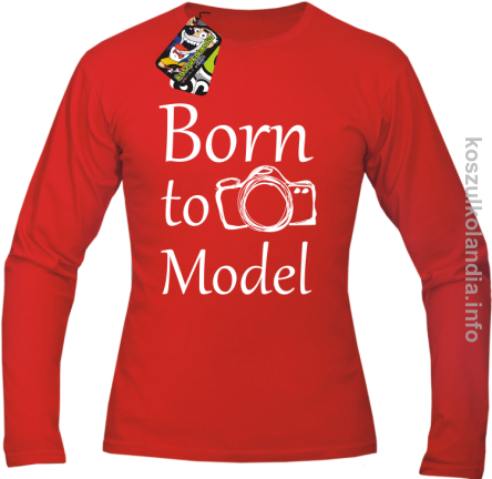 Born to model - Longsleeve - czerwona