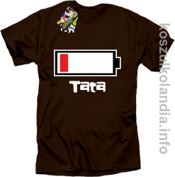 Tata Bateria do ładowania - koszulka męska  - brązowa