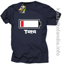 Tata Bateria do ładowania - koszulka męska  - granatowa