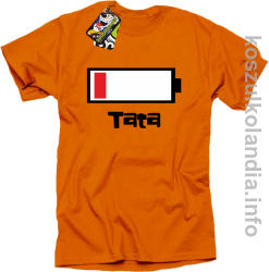 Tata Bateria do ładowania - koszulka męska  - pomarańczowa