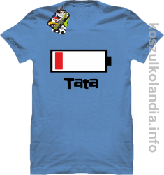 Tata Bateria do ładowania - koszulka męska  - błękitna