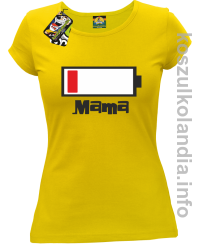 MAMA Bateria do ładowania - Koszulka damska - żółta
