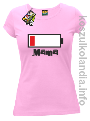 MAMA Bateria do ładowania - Koszulka damska - różowa