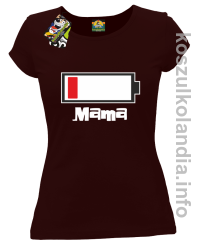 MAMA Bateria do ładowania - Koszulka damska - brązowa