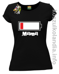 MAMA Bateria do ładowania - Koszulka damska - czarna