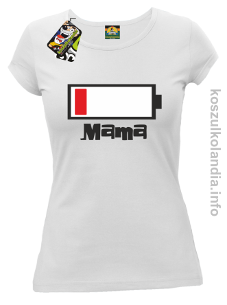 MAMA Bateria do ładowania - Koszulka damska - biała