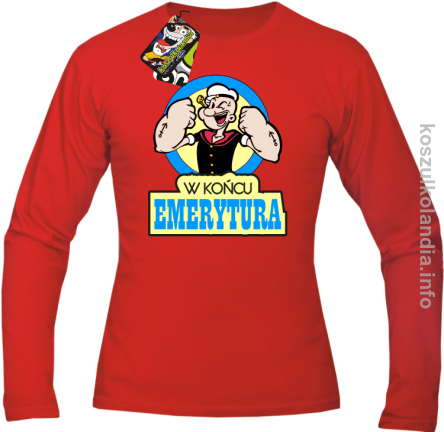 POPEYE StrongMan W końcu emerytura - Longsleeve męski - czerwona