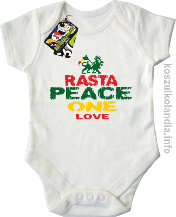 Rasta Peace ONE LOVE - body dziecięce - białe