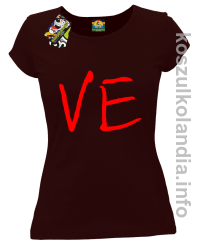 LO Część 2 LOVE Walentynki - koszulka damska - brązowa