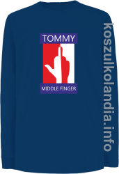 Tommy Middle Finger - Longsleeve dziecięcy - niebieski