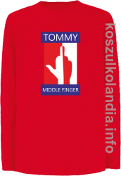 Tommy Middle Finger - Longsleeve dziecięcy - czerwona