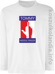 Tommy Middle Finger - Longsleeve dziecięcy - biała