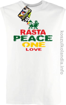 Rasta Peace ONE LOVE - bezrękawnik męski - biały