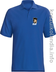 Hajer przodowy Face Lamp - Koszulka męska Polo niebieska 