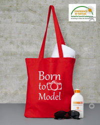 Born to model - torby bawełniane - czerwona