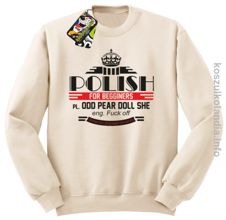 Polish for begginers Odd Pear Doll She - Bluza męska standard bez kaptura beżowa 
