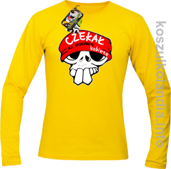 Czekał aż zrozumie kobietę - Longsleeve męski żółty 