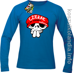 Czekał aż zrozumie kobietę - Longsleeve męski niebieski